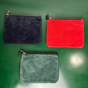 H&M x Balmain Elegant Suede Clutch Set - Black, Red, Green